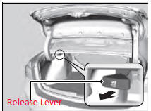 2. Pull the release lever in the trunk to release