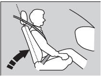 Reclining a seat-back so that the shoulder part of the belt no longer rests