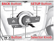 Use the selector knob or SETUP button to