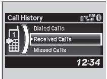 To make a call using the call history