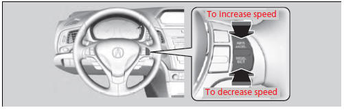 • Each time you press the button, the vehicle speed is increased or decreased