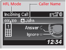 When there is an incoming call, an audible
