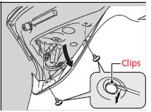 1. Remove the holding clips using a flat-tip