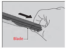 4. Slide the wiper blade out from its holder by