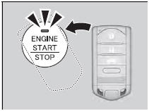 1. Touch the center of the ENGINE START/