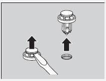 Insert the clip with the center pin raised, and push