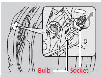 3. Turn the socket to the left and remove it,